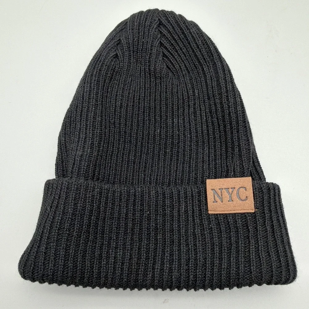 Black NYC beanie hat